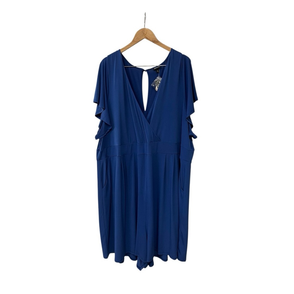 NWT Torrid Blue Short Sleeve Romper 6